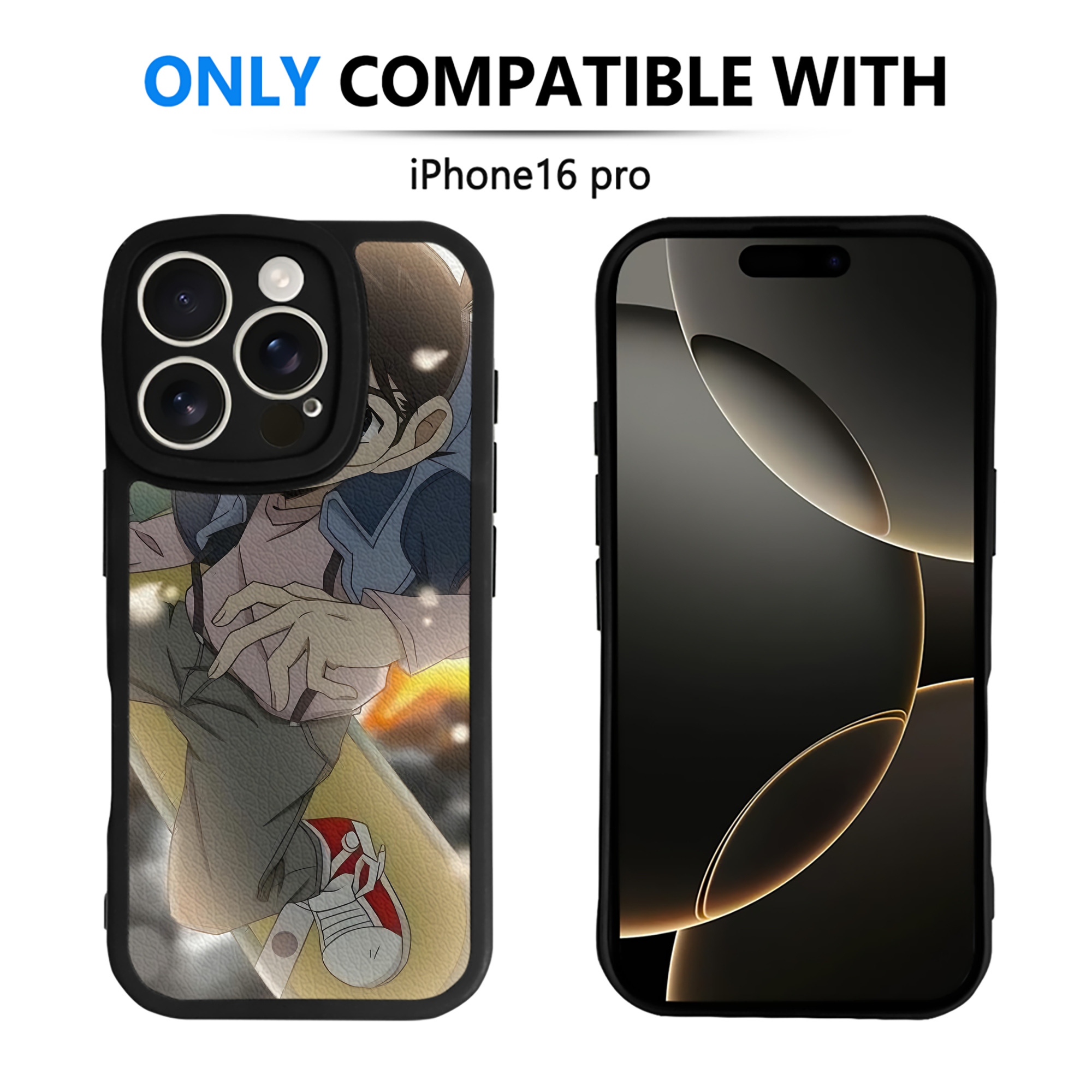 （画像用） 名探偵コナン Detective Conan 【iPhone 16シリーズ対応】シリコンスマホケース（レザー調） 材質：シリコン